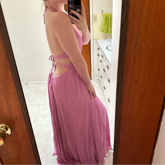 HP🫧[ Free People ] Lille Maxi Dress High Slit Beachy Boho - Picture 5 of 13